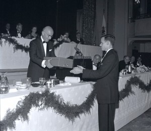 PBBH President Alan Steinert handing off 50 year Time Capsule